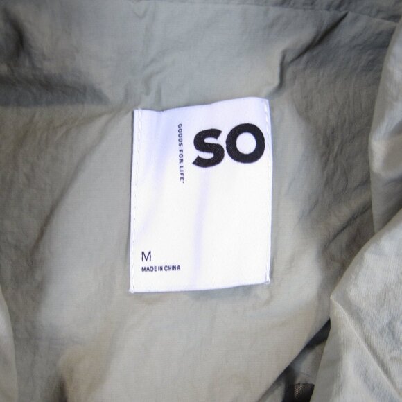 SO Juniors Size M Utility Cropped Windbreaker Jacket Zip Oversized Olive - Picture 3 of 9